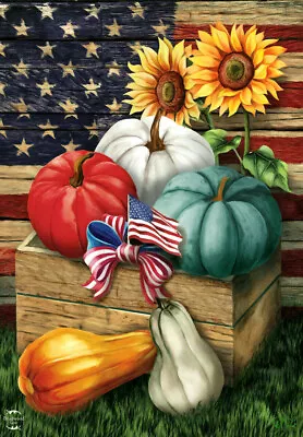 Pumpkin Sunflower Fall American Usa Thanksgiving Mini Window Garden Yard Flag Nw • $8.97