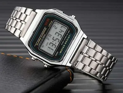 £5.69 • Buy Retro Watch Men's-Women Stainless Steel Digital Classic Sport Wrist Watch Gift
