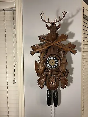 Vintage Authentic 1984 German Black Forest Hunter Hunting 8-Day Cuckoo Clock • $200