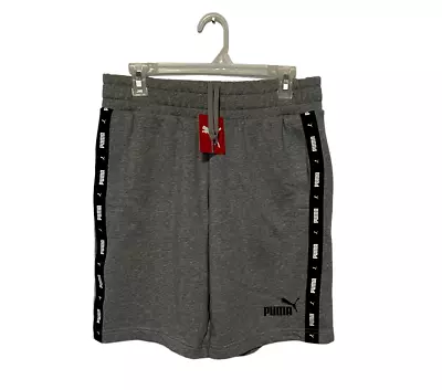 $33.49 • Buy Puma Shorts Mens Medium Gray Fleece Drawstring Athletic Casual Logo 9  NEW