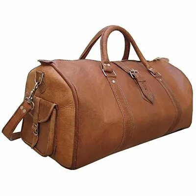 $55.09 • Buy Leather Genuine Travel Bag Duffel Gym Men Vintage Luggage S Overnight Weekend
