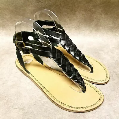 Ecote Womens   Size 7 Black  Thong Slingback Sandals • $18.99