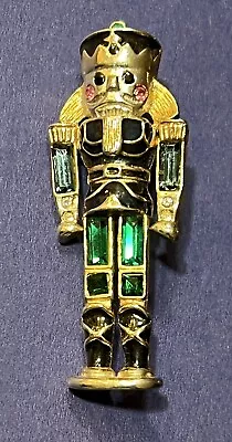 ~ Vintage Monet Christmas Nutcracker Soldier Rhinestone Brooch / Pin  2” • $24.99