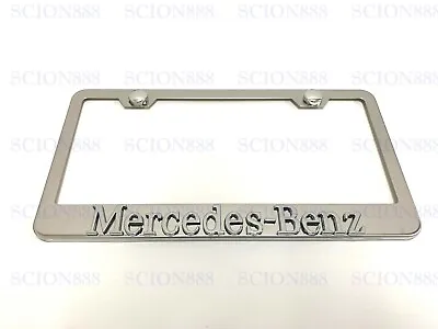 1pc 3D MercedesBenzEmblem Stainless Steel Chromed Metal License Plate Frame • $26.98