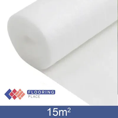 2mm Comfort White Acoustic Foam Underlay -15m2- For Laminate & Wood Flooring • £14.49