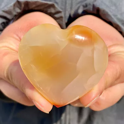 69G Natural Polished Agate Crystal Heart Quartz Mineral Healing Reiki Decor • $2.25