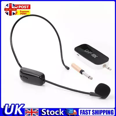 UHF 630-696 MHz Wireless Headset Capacitive Microphone Mic System With Receiver  • £15.89