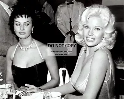 Sophia Loren & Jayne Mansfield At A Party In 1957- 8x10 Publicity Photo (ab-150) • $8.87