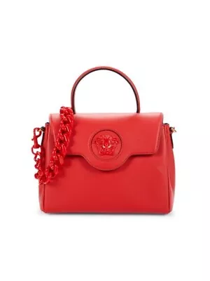Versace La Medusa Top Handle Bag Leather Small Red 2024 • $499