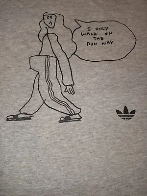 Vintage Adidas I Only Walk On The Run Way T Shirt..size Medium..20 Pits • $10.99