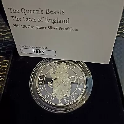 The Lion Of England 2017 1oz Silver Proof UK £2 Coin In Royal Mint Box + COA • £130