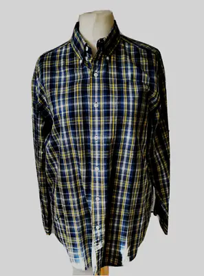 RALPH LAUREN CHAPS UK M Men's Shirt Cotton Green Blue Check Cotton Mix • £4.99