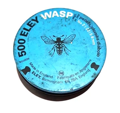 Vintage ELEY 500 Wasp No.2  .22 / 5.6mm Airgun Rifle Pellet Tin [ref:3] • £14