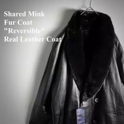 SAGA MINK Shared Mink Reversible Coat Real Fur Leather Deadstock From Japan • $534.09