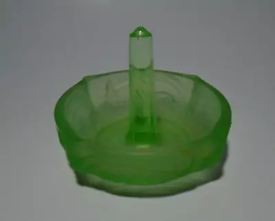 Vintage Walther & Sohne Art Deco Uranium Green Glass Nymphen Ring Holder Tree • £39.95