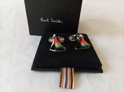 Paul Smith Cufflinks Artist Stripe Sail Boat Yacht In Gift Box BNIB NEW • $73.43