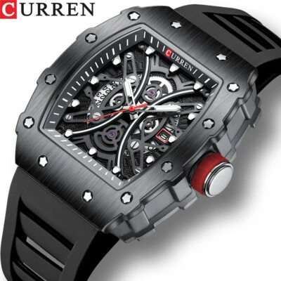 £18.99 • Buy Skeleton Mechanical Watch Wristwatch Classic Watches Quartz Square Waterproof