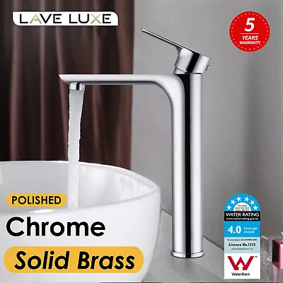 Chrome Tall Vanity Basin Mixer Tap Flick Laundry Sink Faucet Spout Brass WELS • $84.92