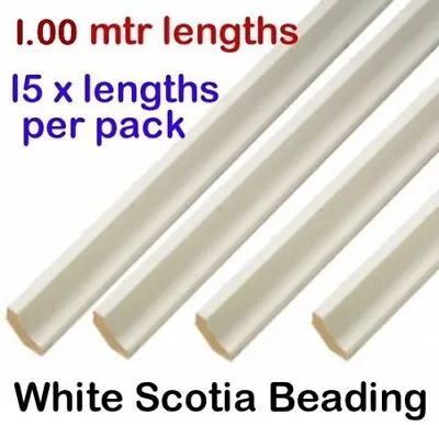 White Scotia Beading Laminate Edging Molding Pack Of 15 Lengths X 1.00 Metre • £22.75