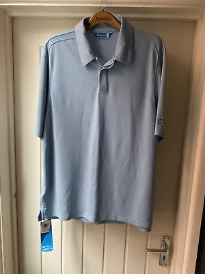 M&S Marks Spencer View From Golf(Sport Modal Polo Shirt Pale Blue Large BNWT • £9.99