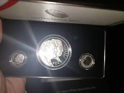 2015 MARCH OF DIMES SPECIAL 3 COIN SILVER SET W/ REVERSE PROOF DIME  P  • $90