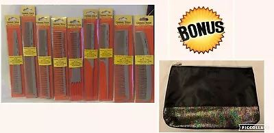 Conair Pro Ceramic Tools Professional 9-piece Comb Set + Bonus Comb Pouch - New! • $18