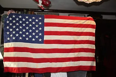 Vintage 50 Star Sewn American Flag USA 27  X 48  • $25