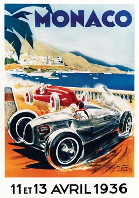 Monaco Grand Prix 1936 | Vintage Racing Car Poster | A1 A2 A3 • £12.65