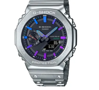 Casio G-Shock Tough Solar Black Dial Full Metal Men's Watch GMB2100PC-1A NEW • $98.99