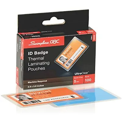 $29.74 • Buy Swingline GBC Laminating Sheets, Thermal Pouches, ID Card Size, 5 Mil, HeatSeal