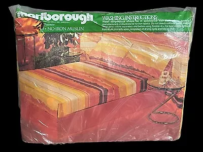 Vintage Sunset Sunscape Marlborough King Fitted Sheet Landscape Desert Orange • $57.40