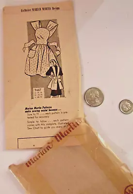 Nos Vintage  Marian Martin 1940's Midcentury Full Bib Apron Pattern Uncut • $14.99