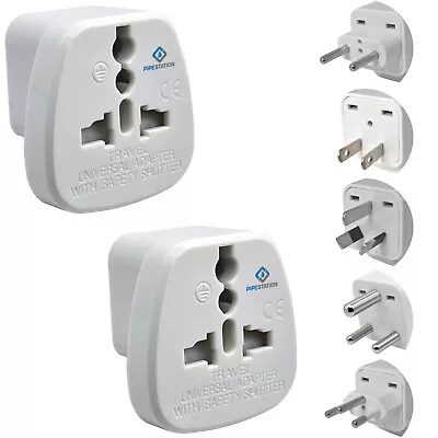 Universal Travel Adapter Plug | EU US Aus Swiss India Holiday Adaptor Plugs • £6.49