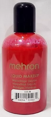 Mehron Liquid Makeup RED Face Body Paint Pigment Water Based Creamy 4.5 Oz/133mL • $18.30