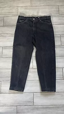 Vintage Levi's 555 Relaxed Fit Straight Leg Orange Tab Black Gray 38x30  3 • $25