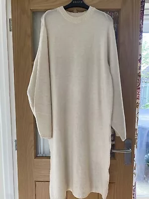 H & M Mama Cream Knitted Maternity Dress - Large - Lovely And Soft - NEW • £8