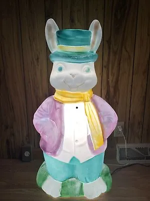 Vintage Empire Lighted Plastic Mr Easter Bunny Rabbit Blow Mold 34  Tall • $165.95