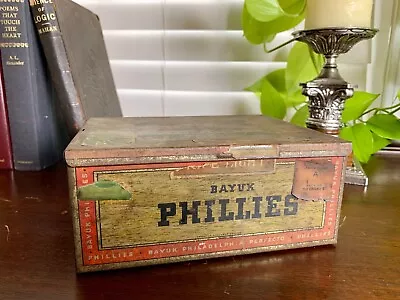 Vintage Bayuk Philadelphia Phillies Cigar Tin Tobacco Advertising • $14
