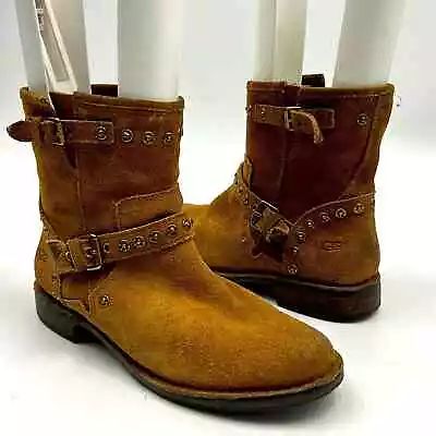 Ugg Australia Fabrizia Boot Women Size 9.5 Chestnut Suede Leather Boot • $49.99