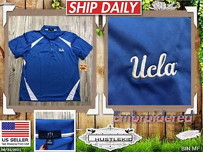 Official NCAA UCLA Bruins University Football Bear Golf Polo Shirt LARGE L Men🔥 • $17.99