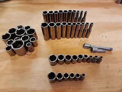 Vintage CRAFTSMAN USA Made 50 Piece Socket Lot SAE & Metric 1/4  Drive - NOS C2 • $25