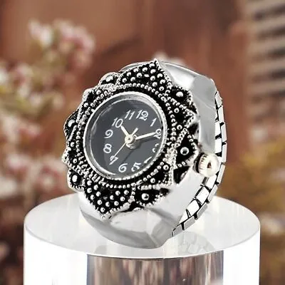 Gift Round Quartz Finger Rings Elastic Stretchy Rings Ring Watch Digital Watch • $8.80