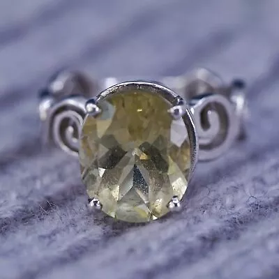 Size 6.5 Vintage Sterling 925 Silver Handmade Ring With Oval Citrine • $38.70