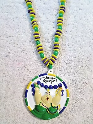 New!  Festive The  Bead Queen  Mardi Gras Fancy Pgy Necklace Gag Fat Lady (b771) • $6.85