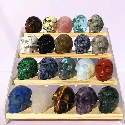 Natural Skull Quartz Crystal Polished Carved Reiki Healing 2'' Energy Halloween • $14.99