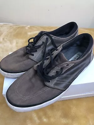 Kustom Men’s Size 8  Leather/Canvas ￼ Skater ￼Scooter Shoe Warm Grey ￼RRP $99 ￼ • $12