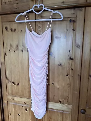 Gorgeous Pink Ruched Dress By Oh Polly Size 6 • £6.99