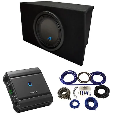 Fits 2005-2014 Ford Mustang Coupe Alpine S-W10D4 Single 10 Sub Box & S-A60M Amp • $429.97