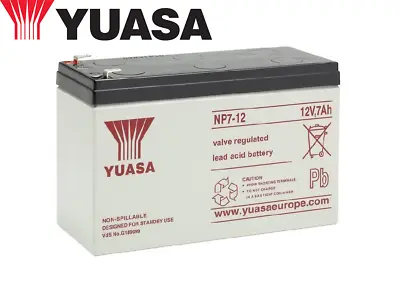 Yuasa 12 Volt 7ah Burglar Alarm Battery Rechargeable Battery (12v 7ah ) • £20.99
