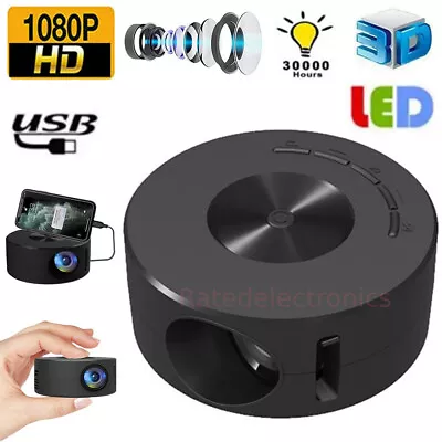 Mini Portable Projector LED HD 1080P Home Cinema Office Theater Movie Projectors • $32.75